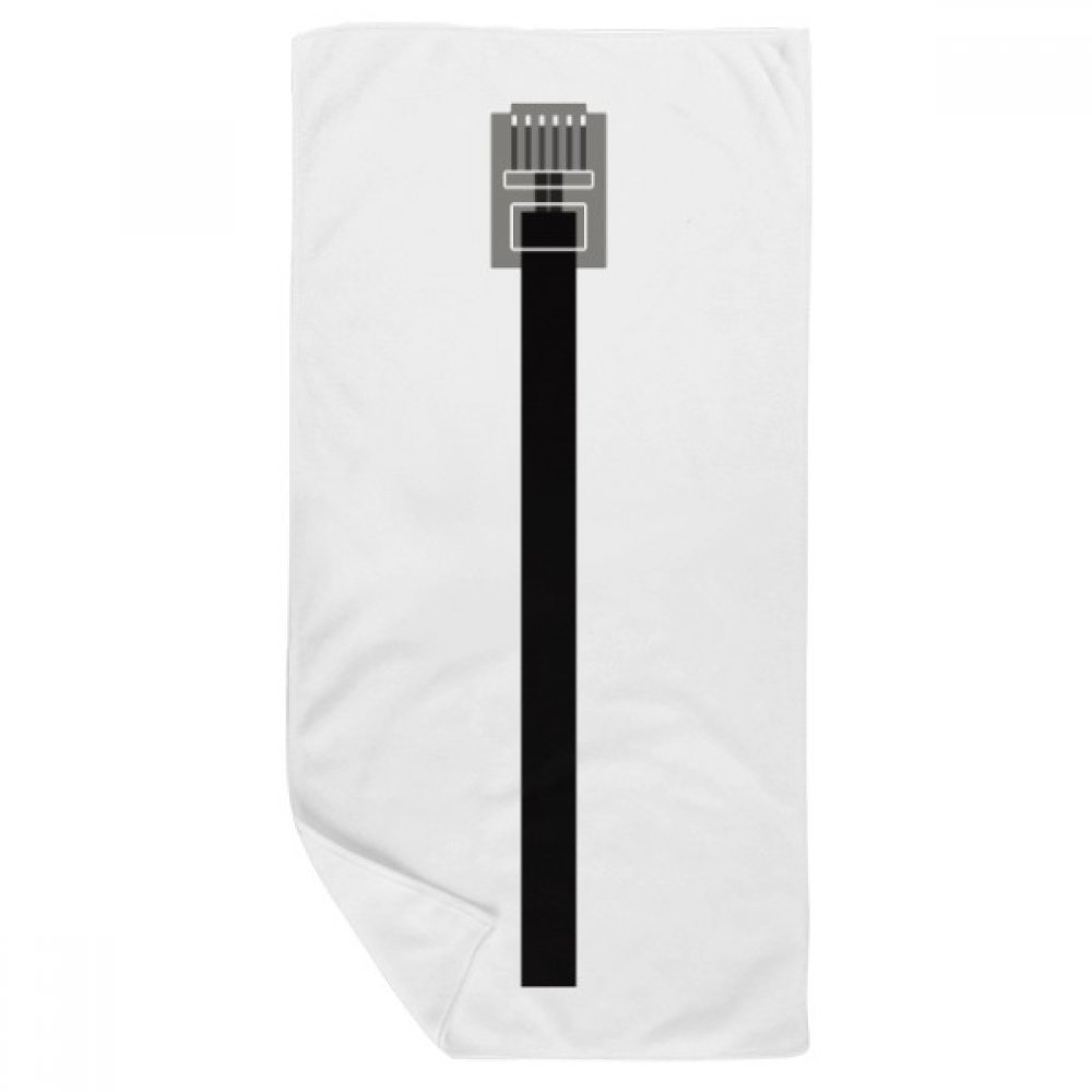 Serviette de bain motif câble Internet USB débarbouillette multicolor