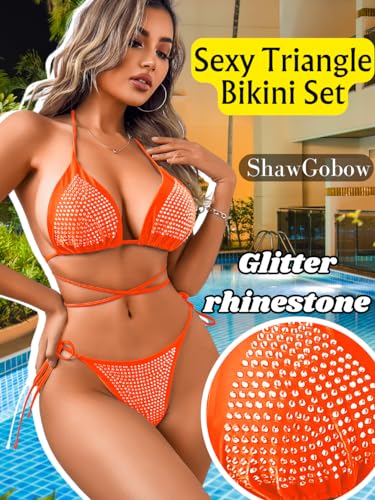 Sexy Rhinestone Bikini, Wrap, Low Rise, Thong Swimsuit2