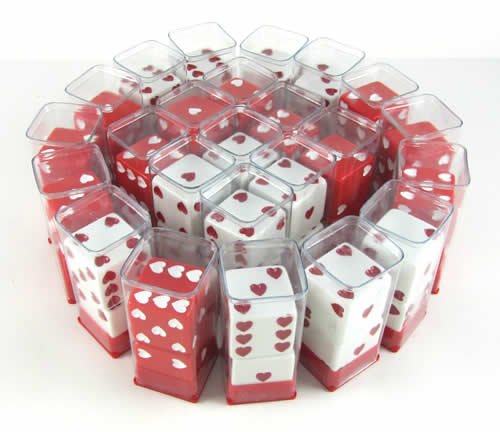 Sweetheart Dice Red and White D6 25mm (1in) Pack of 24 Pair of Dice Koplow Games