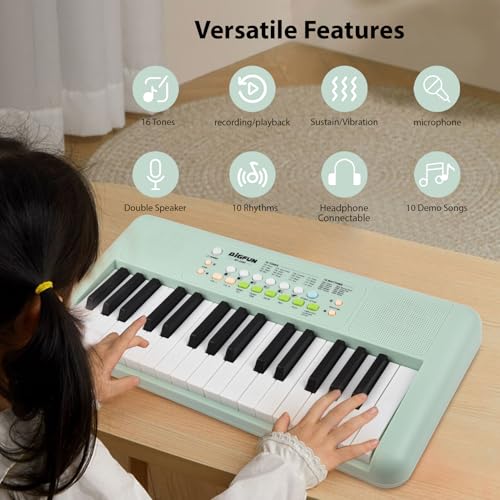 Clavier électronique 32 touches HUIOP instrument de musique 16 tons 10 rythmes