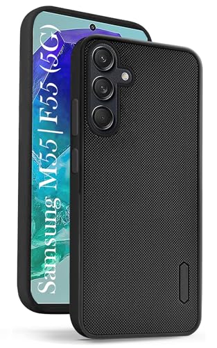 Image of Jkobi Back Cover Case for Samsung Galaxy M55 5G | F55 5G | M55s 5G (Textured Grip Design | Camera Protection | Slim and Light Weight | Soft Touch and Feel | Black)