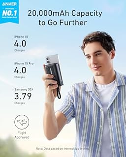 Anker Zolo Power Bank(2025 Upgrade), 20,000mAh 30W High-Speed Portable Charger with Built-In USB-C Cable, Battery Pack For iPhone 17/17 Air/17 Pro/17 Pro Max/16/15 Series, Galaxy, and More