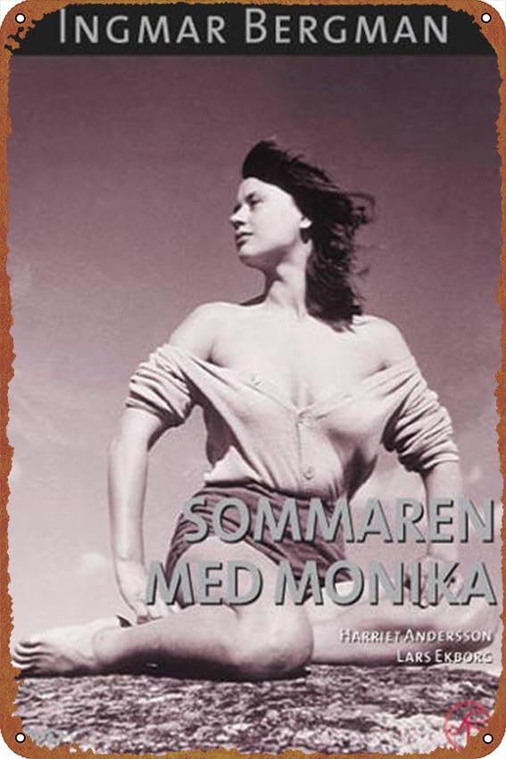 Sommaren med Monika Poster Vintage Tin Sign for Bar Cafe Office Home Wall Decor Gift 12 X 8 inch
