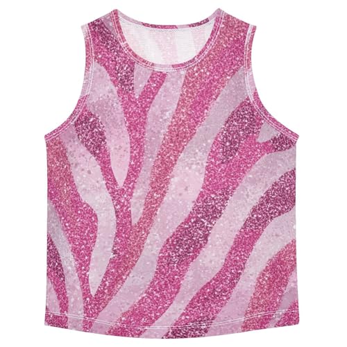 Bolaz Boys Athletic Quick Dry Tank Top Sleeveless Workout T Shirts Age 11-15,Pink Glitter