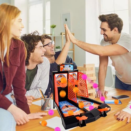 Mini Tabletop Basketball Game Desktop Basketball Games Basketballs Shooting Games Toy Basketballs Arcade Game Table for Adults Kids Office Stress Relief Birthday Gifts - Image 6