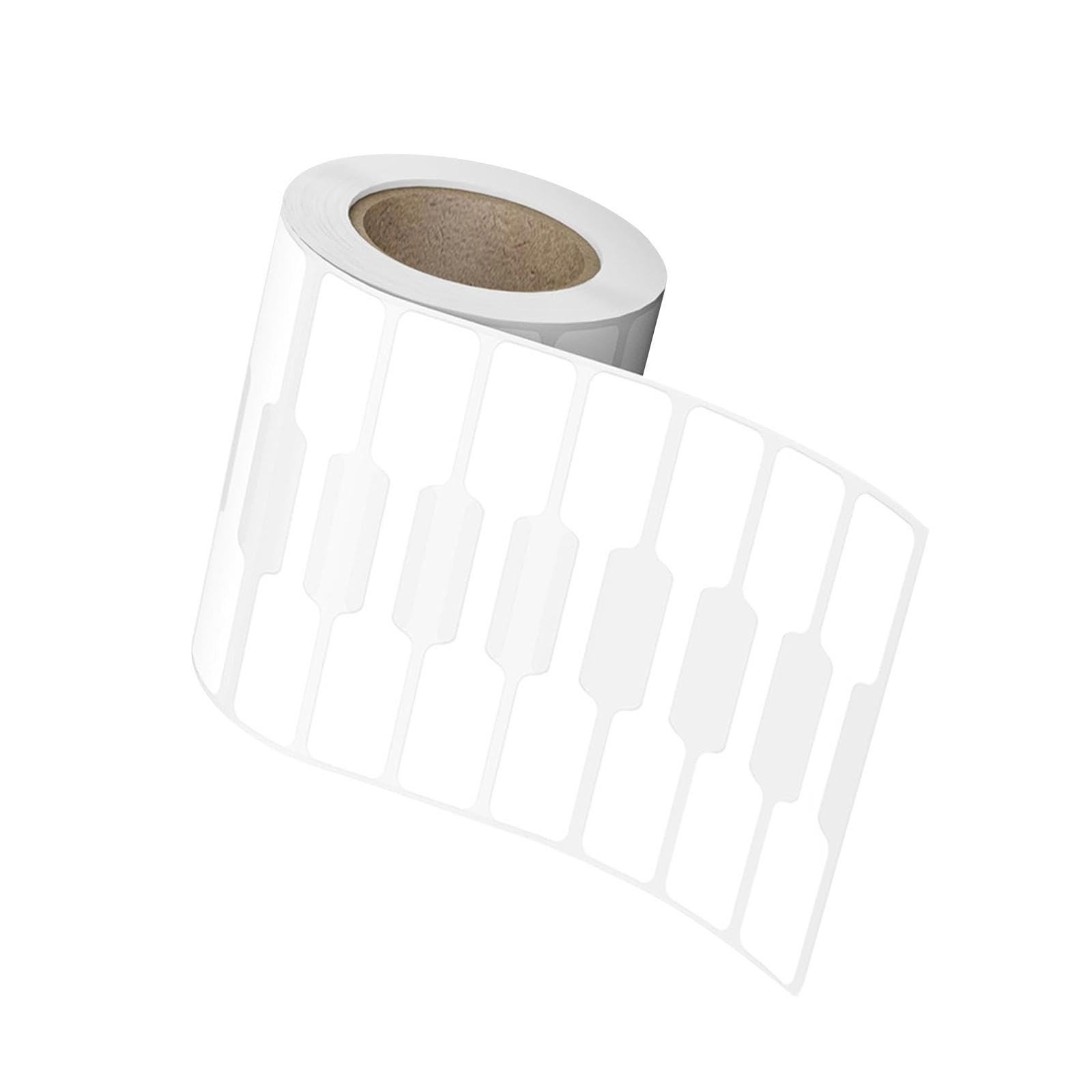 HYQOUKLR Merchandise Marking Tags, Jewelry Price Tags Stickers Blank Multicolor 6x1.2cm Glassine Paper(White)