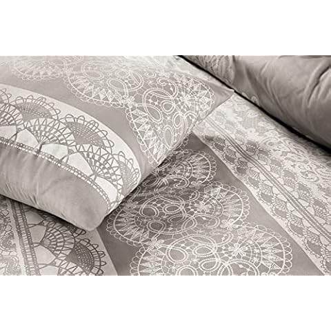 50% Polyester 50% Cotton Quilt Duvet Covers King Size Bedding Sets Printed Duvet Cover Sets Bedding With Pillow Covers Single Double King Super Duvet Cover [Grey, Double] Cover