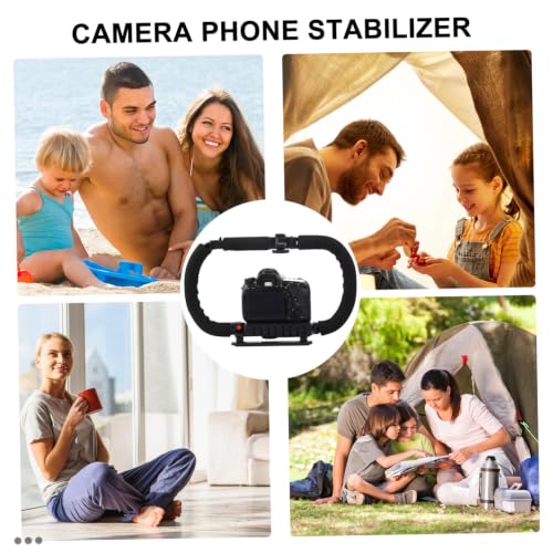 Image of Angoily Handheld Camera Stabilizer and Video Support Grip for DSLR and Smartphone Filming with Dual Side Handles, Foldable Design for Professional Video Shooting and Vlogging Equipment
