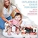 Inflatable Chair for Baby with Safety Harness, Built-in Pump & Non-Slip Base – Infant Sit Up Seat for 3-36 Months, Portable Blow Up Baby Chair for Travel, Easy to Clean