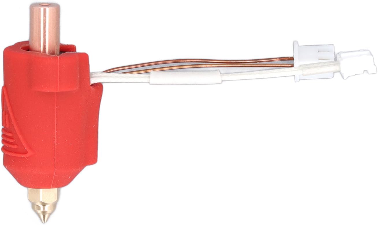 Annadue Ceramic Heating Block Kit, Ceramic Hot End High High Speed Printhead Printing Kit with Brass Nozzle, Red Brass Throat