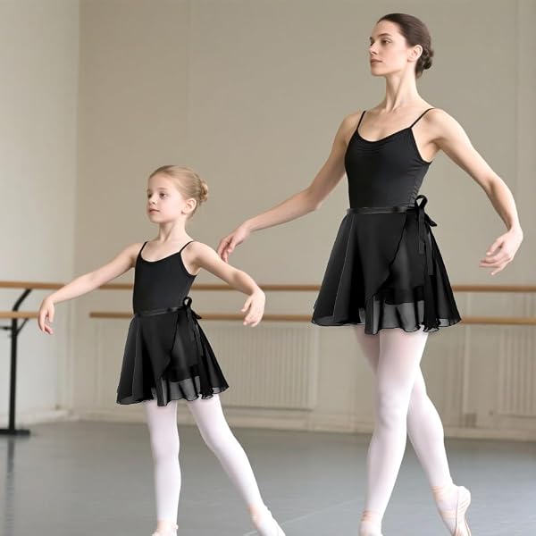 AYBUY Gonnellino Danza Classica, Gonnellino a Portafoglio da Danza, Gonne a Portafoglio da Balletto in Chiffon con Lacci in Vita Regolabili per Bambina Ragazze e Donne - 3