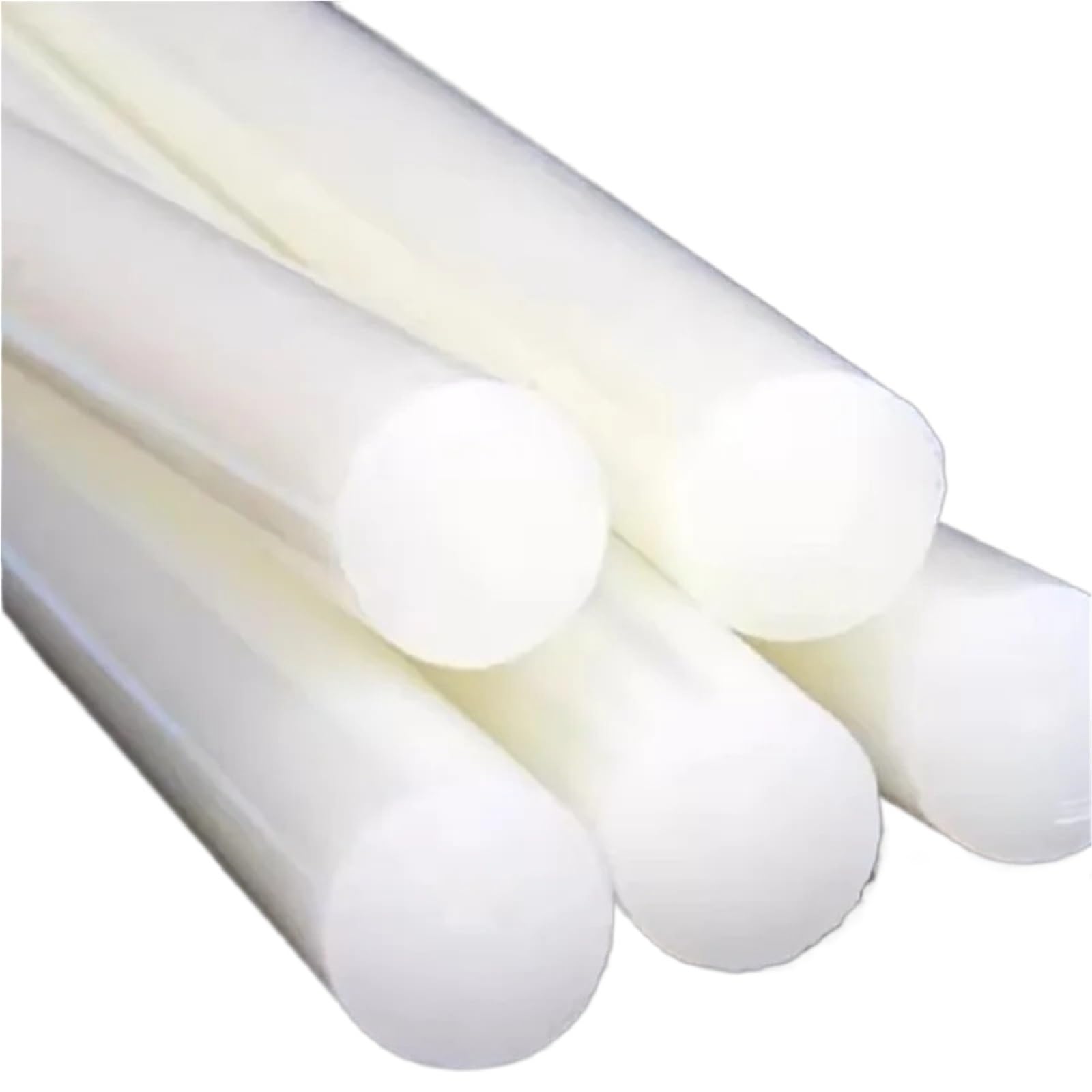 Nylonstange Schwarz Weiß Acetal Delrin Kunststoff POM Nylon Stange Schaft 5mm 6mm 8mm 10mm 12mm ~ 220mm Länge 500mm 1m für Projekte(White,45x500mm 1pc)