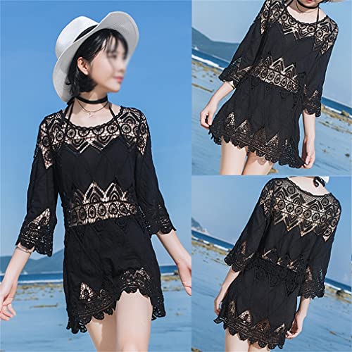 Jacket de traje de baño con encaje hueco transpirable estilo boho b 6