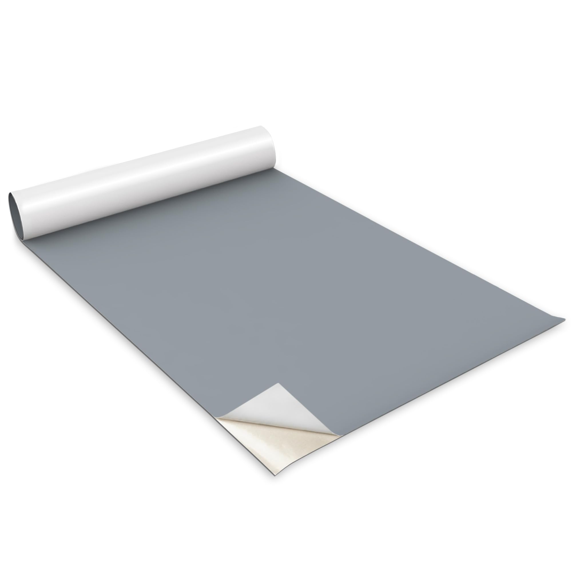 Papier peint adhésif gris Wallfluent 100x50 cm, rouleau sticker décoratif pour meuble et armoire