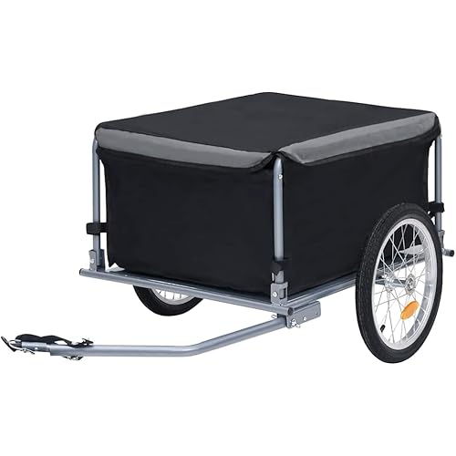Bike Trailer Bicycle Cargo Trailer Tow Bicycle Cart Steel and Polyester vidaXL vidaXL