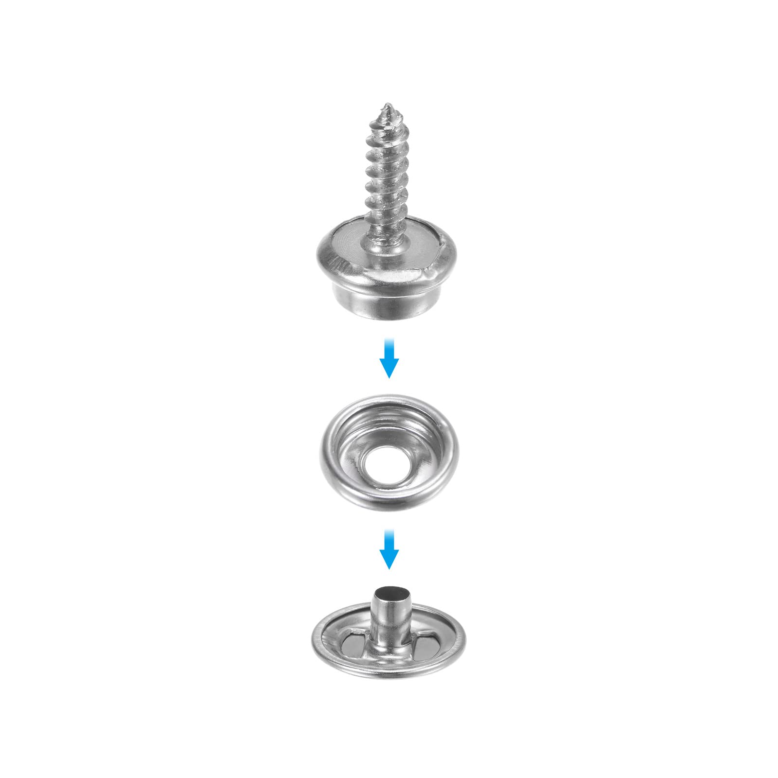 Lot 12 Boutons Pression Métal 15 Mm + Outil De Pose - Pour Toile, Bâche, Housse