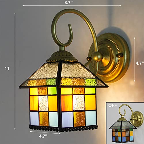 Image of Kiven Wall lamp E26 1-Light Plug-in Bulb not Included Wall Sconce Glass Shade 6 Foot Black Cord(BD0518)