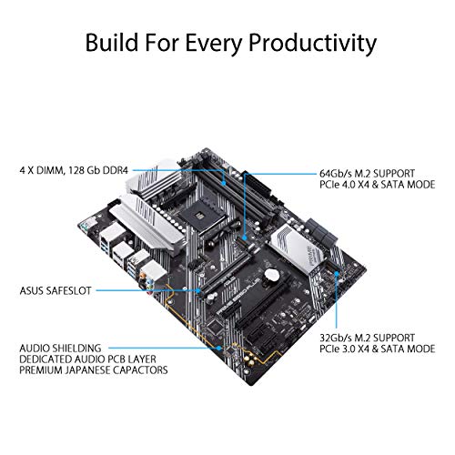 ASUS Prime B550-PLUS AMD AM4 Zen 3 Ryzen 5000 & 3rd Gen Ryzen ATX Motherboard (PCIe 4.0, ECC Memory, 1Gb LAN, HDMI 2.1, DisPlayPort 1.2 (4K@60HZ), Addressable Gen 2 RGB Header and Aura Sync). by ASUS - Image 4