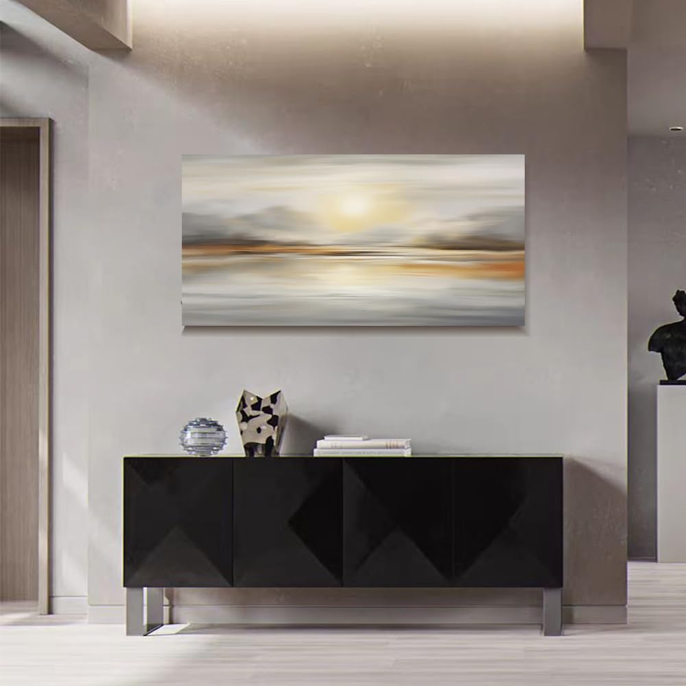 Uudezo With Frame Framed Wall Art Abstract Decor, Seascape Canvas Print Wall Painting Decorative Artwork Home Decor(70X140cm(28X55in)