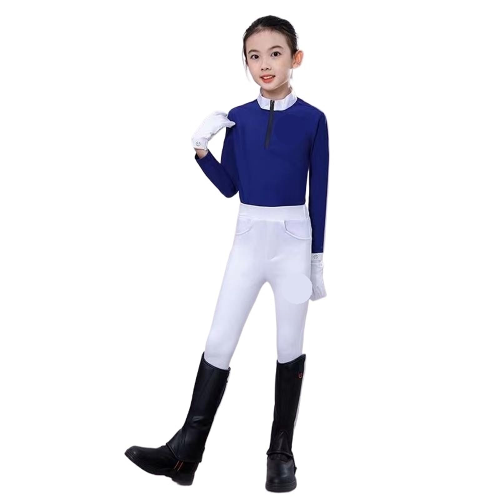 Reiterhosen Mädchen Kinder Reiten Kleidung Set Hosen T-Shirt Reithose Sport Anzüge Leggings