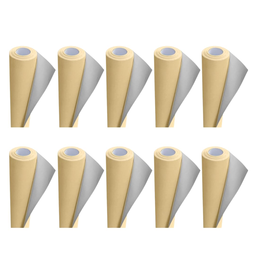 3 Ace Crafts (Pack of 10) Poster Paper Rolls (Hessian) (10m x 76cm) Wrapping Paper for Birthday Gift Wrapping - Perfect for Festival Decorations, Floor Covering, Table Runner, School Notice Boards