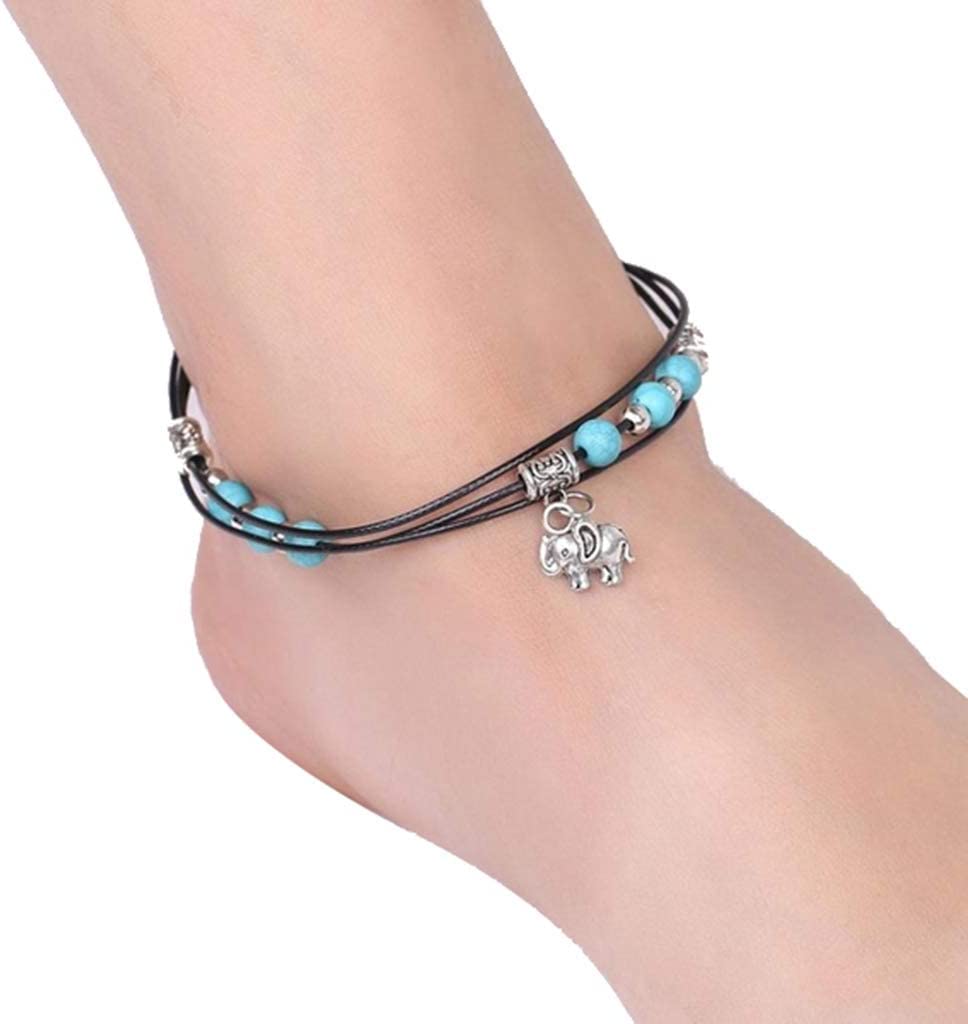 Bracciale, regalo, cavigliera, cavigliera elefante Bracciale alla caviglia vintage for donna Gioielli piede di Buddha Cavigliera estiva da spiaggia a piedi nudi Stile 1 Superiora??Qualità e creatività