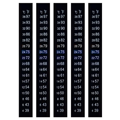 PATIKIL Temperatura Tiras, 5 Paquete Auto Adhesivo Digital Temperatura Pantalla Pegatina para Cerveza Vino Vegetales Fermentación, 4-36C (39-97F)