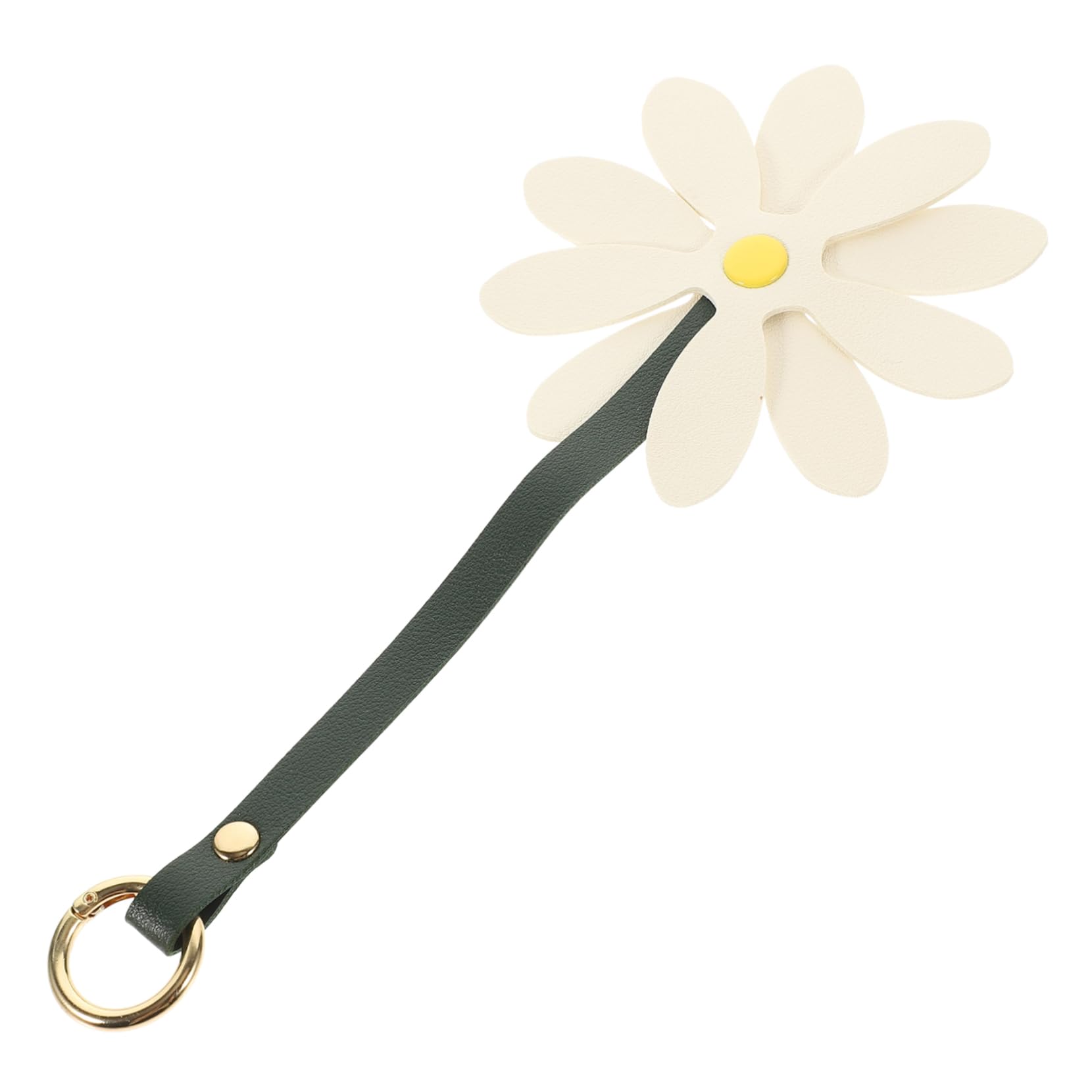 Beavorty Gänseblümchen Schlüsselanhänger Taschenanhänger Liebe Geldbörsen Schlüsselbund Schlüsselanhänger-Anhänger Blütenschlüsselung für Frauen Charme Schlüssel PU-Leder Weiß