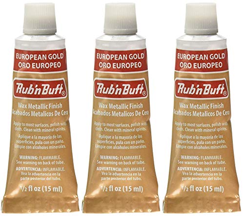 Rub 'n Buff The Original Wax Metallic Finish Europeisk Guld [Förpackning med 3]