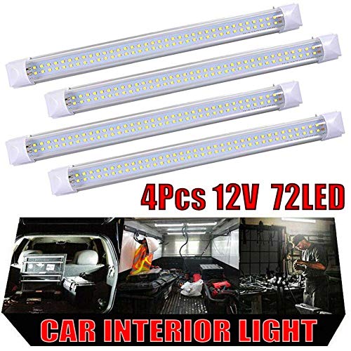image for Lovelychica 4Pcs 12V 72 Led Interior Lights Car,Truck,Vehicle,Motorhom