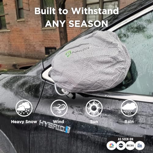 Image of New & Improved ProKevLock Vehicle Side Mirror Covers Set with Anti-Theft Lock, UHMWPE, HPPE, 304 CRES Steel Mesh, Fits all Vehicles & Most Pickup Trucks, Protection from Ice, Bird Droppings, Version 3