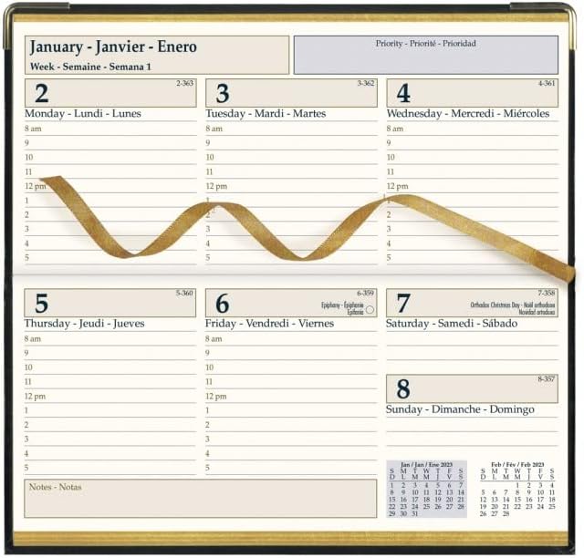 Miniatura 4 de Brownline Agenda semanal ejecutiva de bolsillo 2024, libro de citas, 12 meses, enero a diciembre, horizontal, encuadernación cosida, 6.75 x 3.1875