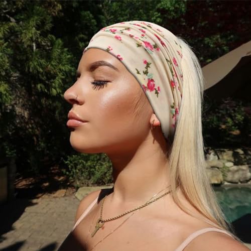 Image of DRESHOW 4 Pack Turban Headbands for Women Wide Vintage Head Wraps Knotted Cute Hair Band Accessories