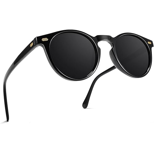MUDIWRLO Vintage Round Polarized Sunglasses for Women Men Retro Classic Eyewear UV400 Protection Sun Glasses