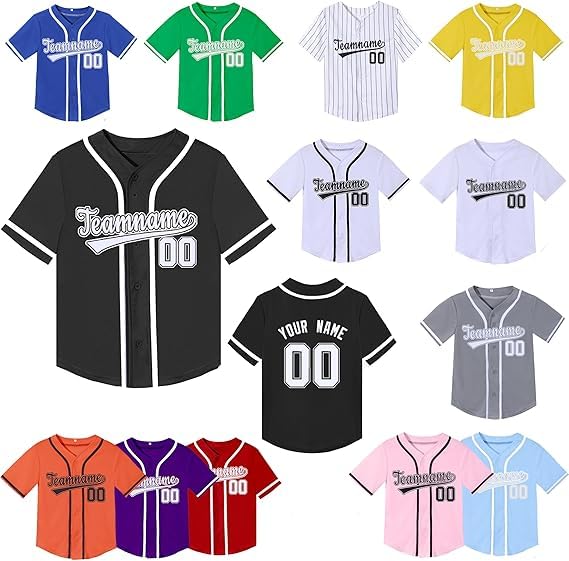 Kids Custom Baseball Jersey Personalized Baseball Shirt Sport Uniform for Boys Girls Custom Your Own Shirt Black