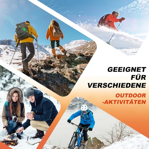 SukModen 2 Paar Skisocken aus Merinowolle für Herren Damen Jugendliche, Warme Merino Socken Thermosocken Dicke Wintersocken für Kaltes Wetter Skifahren Snowboarden Skistrümpfe Retro 43-46