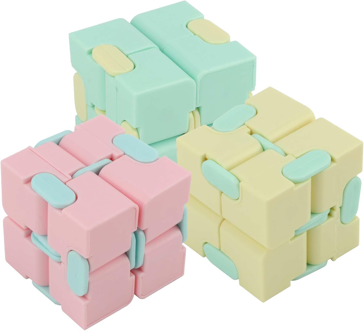 Infinite Cube Plastic Mini Fidget Toy 3 Pieces Decompression Game Improves Focus Ideal for Office Staff and School Supplies for Adults