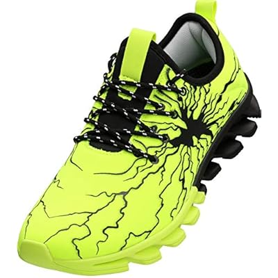 black and lime green shoes