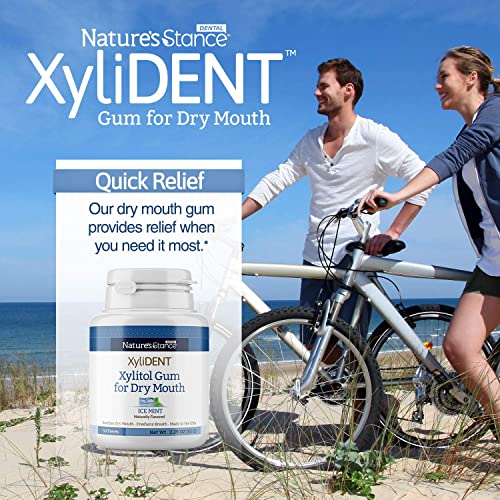 Xylident Xylitol Gum For Dry Mouth Relief - Stimulates Saliva, Freshens Breath, Reduces Acid Production, Fast Acting Relief, 50 Count (Ice Mint) #TOP4