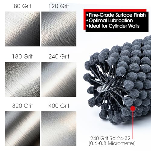 Image of 4 Inch Cylinder Hone Tool 240 Grit Flexible Ball Brush for Engine