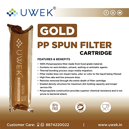 Image of UWEK Pre Filter Housing Kit for Removal of Rust /Sand /Dust, Heavy Duty PP Spun Filter Compatible with Dr. Aquaguard, Aquaguard and AquaSure Brands of Eureka Forbes RO /UV Water Purifier