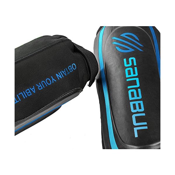 Sanabul-Essential-Hybrid-Kickboxing-MMA-Shin-Guards Sanabul Essential Sleeve Kickboxing Shin Guards | MMA Shin Guards | Muay Thai Shin Guards | Hybrid Neoprene Design, Large/X-Large