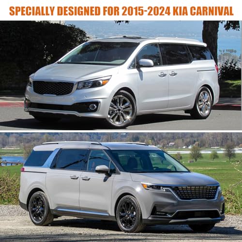 Image of Waterproof Car Cover Replace for 2015-2025 Kia Carnival /Sedona, 6 Layers All Weather Car Covers with Zipper Door & Windproof Bands for Snow Rain Dust Hail Protection