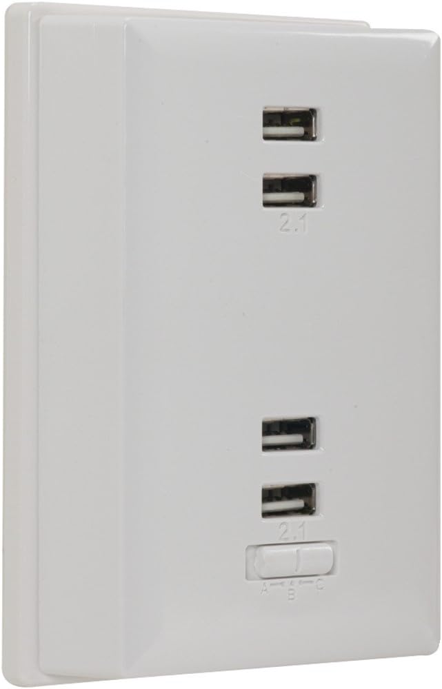 RCA USB Wall Plate Charger (White)