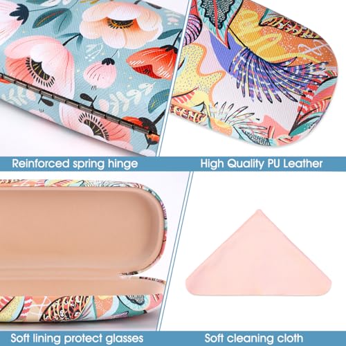 Image of PERFECTSIGHT Hard Shell Eyeglasses Case, PU Leather Protective Glasses Case, Cute Eyeglass Case for Women Men Girls