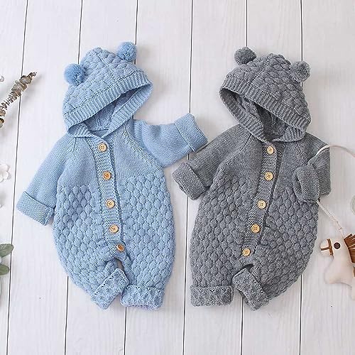 Unisex Baby Clothes Winter Coats Cute Newborn Infant Jumpsuit Snowsuit Bodysuits Registry Baby (Grey, 3-6 Months)4