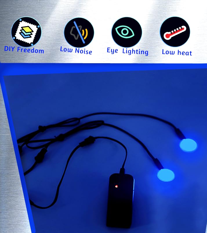 Ourbest Battery Operated Electroluminescent El Neon Eye Lights for Masks, Skull and Cosplay Props Helmet DIY Modification (Blue M)