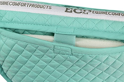 ECP Equine Comfort Products Adjustable Shock Absorbing Memory Foam Half Saddle Pad, Injury Prevention & Pressure Relief, Customizable Fit, Breathable for All Riding Styles, Soothing Sea Blue - Thumbnail 4