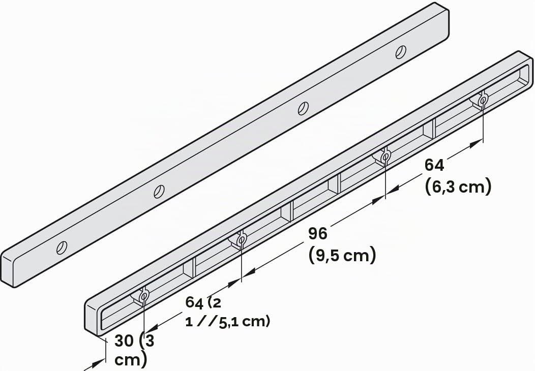 Rok Hardware Schubladenschienen/Führungsschienen aus Kunststoff mit 1,9 cm Verlängerung, für Schubladen mit 17 mm Nut, 5 Paar 75103 36 DE