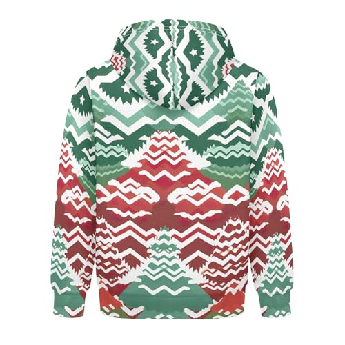 Kids Hoodies Sweaters Christmas Xmas Trees Hooded Sweatshirts with Big Pockets for Boys Girls B04003182